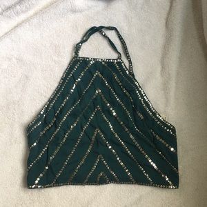 Teal halter top